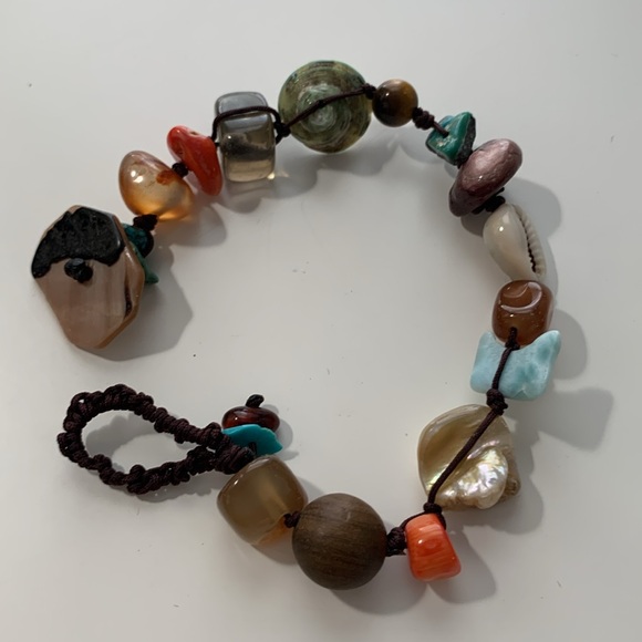 multi gemstones bracelet. Handmade 8in - Picture 7 of 8